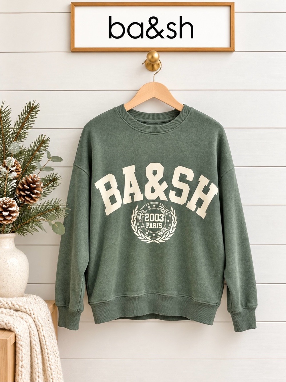 ba&sh Oversized Sweatshirt – Green – Size S